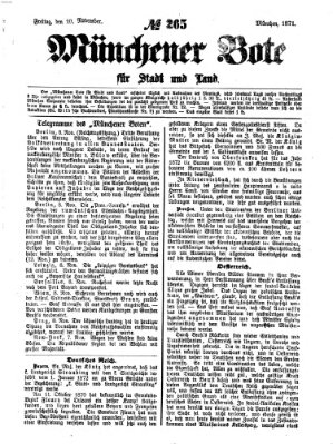 Münchener Bote für Stadt und Land Freitag 10. November 1871