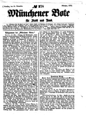 Münchener Bote für Stadt und Land Samstag 25. November 1871