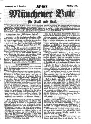 Münchener Bote für Stadt und Land Donnerstag 7. Dezember 1871