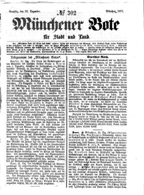 Münchener Bote für Stadt und Land Samstag 23. Dezember 1871