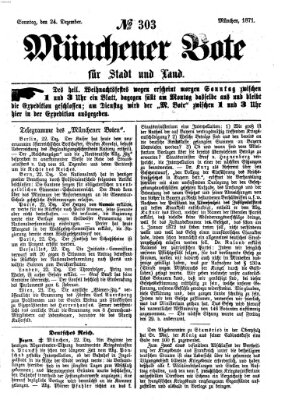 Münchener Bote für Stadt und Land Sonntag 24. Dezember 1871