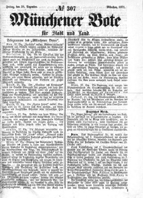 Münchener Bote für Stadt und Land Freitag 29. Dezember 1871