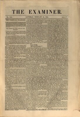 Examiner Samstag 18. Februar 1843