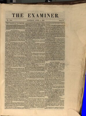 Examiner Samstag 1. April 1843