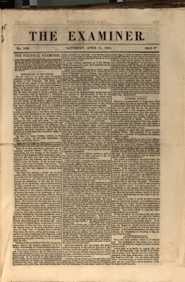 Examiner Samstag 15. April 1843