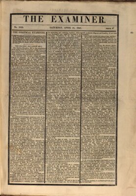 Examiner Samstag 22. April 1843