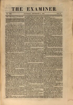 Examiner Samstag 2. September 1843