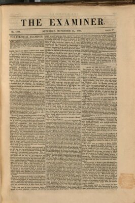 Examiner Samstag 25. November 1843