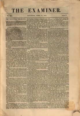 Examiner Samstag 27. April 1844