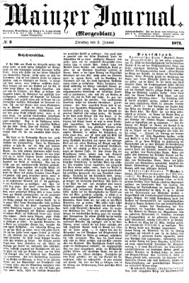 Mainzer Journal Dienstag 3. Januar 1871