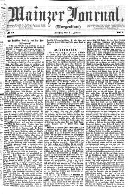 Mainzer Journal Dienstag 17. Januar 1871