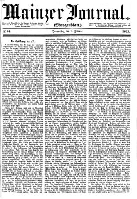 Mainzer Journal Donnerstag 9. Februar 1871