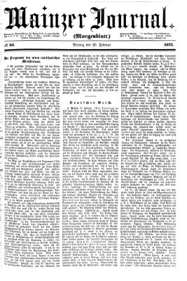 Mainzer Journal Montag 20. Februar 1871