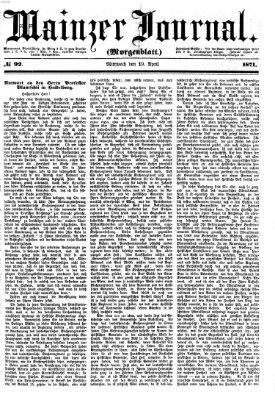 Mainzer Journal Mittwoch 19. April 1871