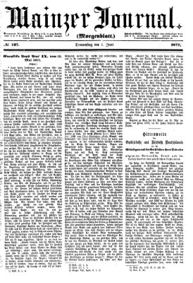 Mainzer Journal Donnerstag 1. Juni 1871