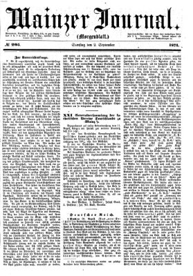 Mainzer Journal Samstag 2. September 1871