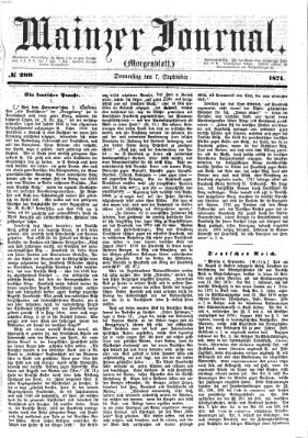 Mainzer Journal Donnerstag 7. September 1871