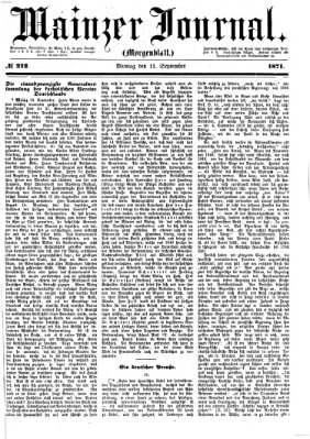 Mainzer Journal Montag 11. September 1871