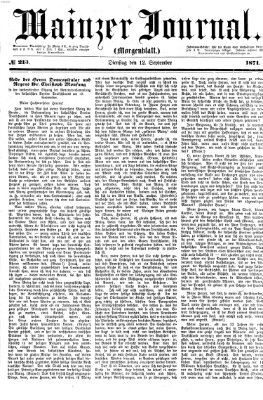 Mainzer Journal Dienstag 12. September 1871