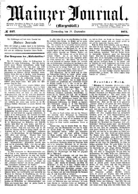 Mainzer Journal Donnerstag 28. September 1871