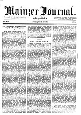 Mainzer Journal Dienstag 3. Oktober 1871