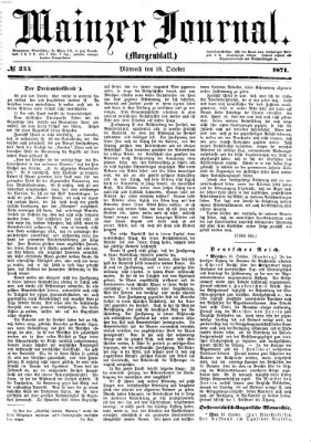 Mainzer Journal Mittwoch 18. Oktober 1871