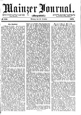 Mainzer Journal Montag 23. Oktober 1871