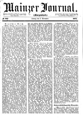 Mainzer Journal Freitag 3. November 1871