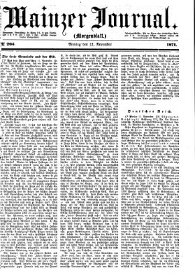 Mainzer Journal Montag 13. November 1871