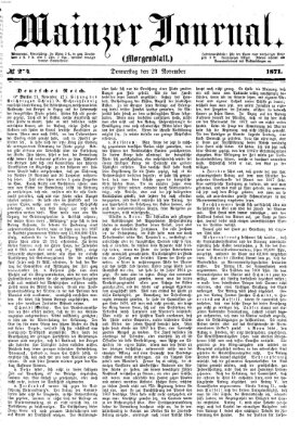 Mainzer Journal Donnerstag 23. November 1871