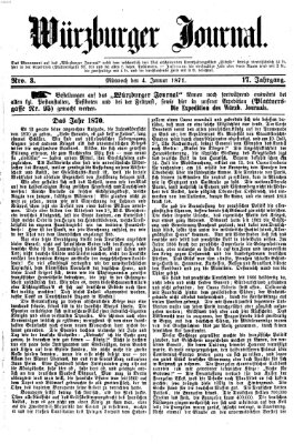 Würzburger Journal Mittwoch 4. Januar 1871