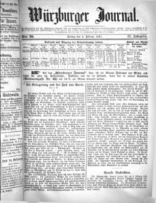 Würzburger Journal Freitag 3. Februar 1871