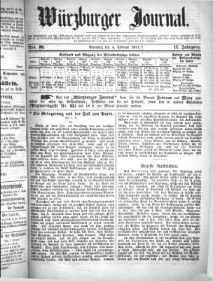 Würzburger Journal Samstag 4. Februar 1871