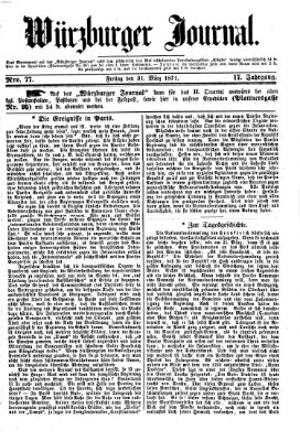 Würzburger Journal Freitag 31. März 1871