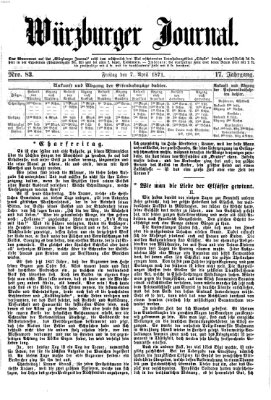 Würzburger Journal Freitag 7. April 1871