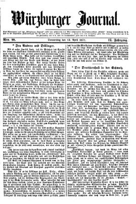 Würzburger Journal Donnerstag 13. April 1871