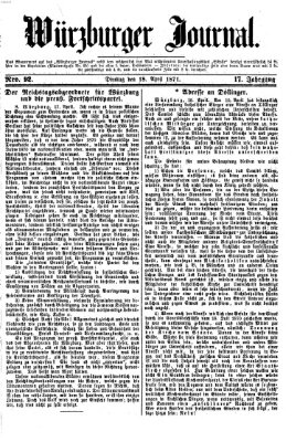 Würzburger Journal Dienstag 18. April 1871