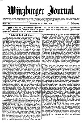 Würzburger Journal Mittwoch 26. April 1871