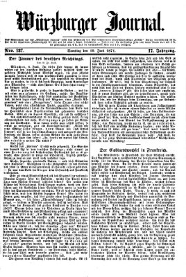 Würzburger Journal Samstag 10. Juni 1871