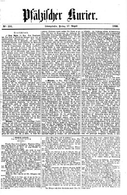 Pfälzischer Kurier Freitag 17. August 1866