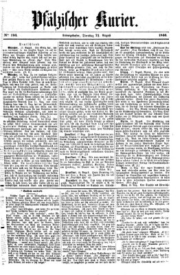 Pfälzischer Kurier Dienstag 21. August 1866