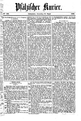 Pfälzischer Kurier Donnerstag 23. August 1866