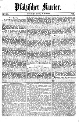 Pfälzischer Kurier Dienstag 4. September 1866