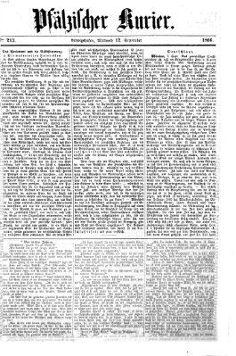 Pfälzischer Kurier Mittwoch 12. September 1866