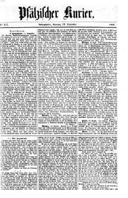 Pfälzischer Kurier Sonntag 16. September 1866
