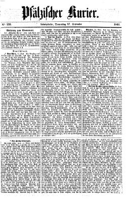 Pfälzischer Kurier Donnerstag 27. September 1866