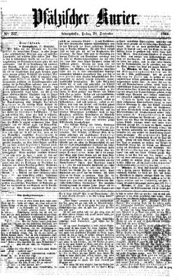 Pfälzischer Kurier Freitag 28. September 1866