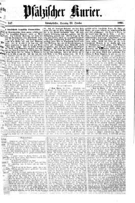 Pfälzischer Kurier Sonntag 21. Oktober 1866