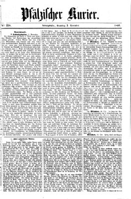 Pfälzischer Kurier Samstag 3. November 1866