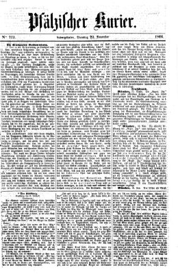 Pfälzischer Kurier Dienstag 20. November 1866